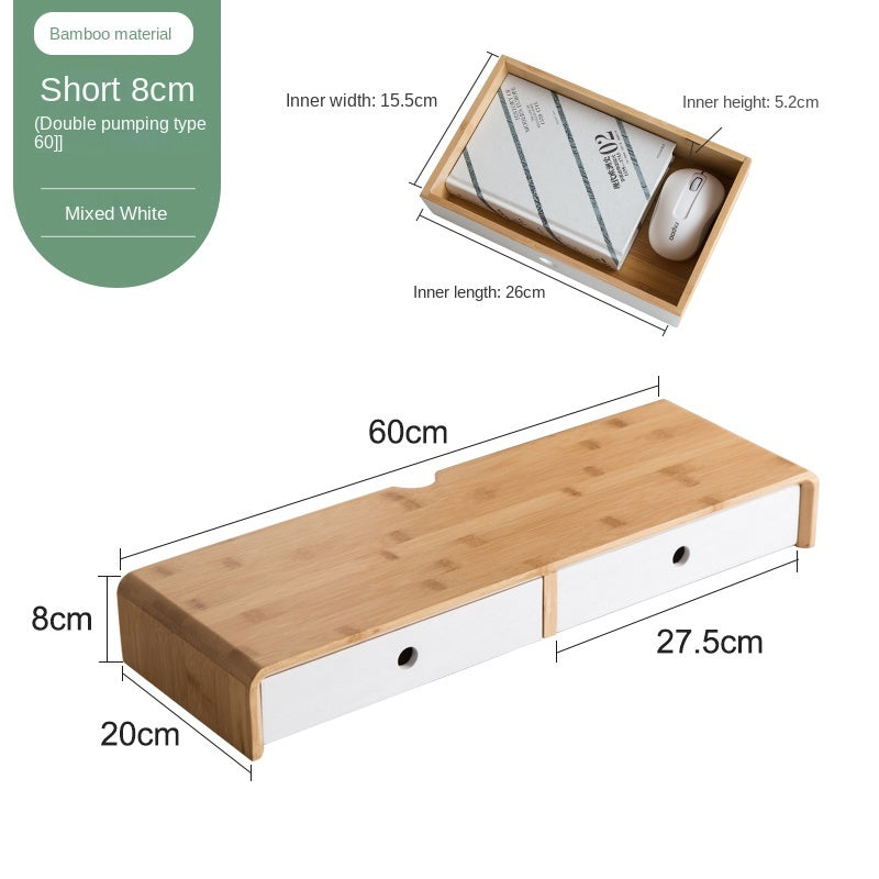 Nan Bamboo Computer Monitor Booster Organiser