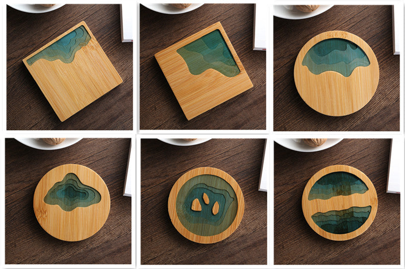 Bamboo Tea Coaster Cup Holder Insulation Pad