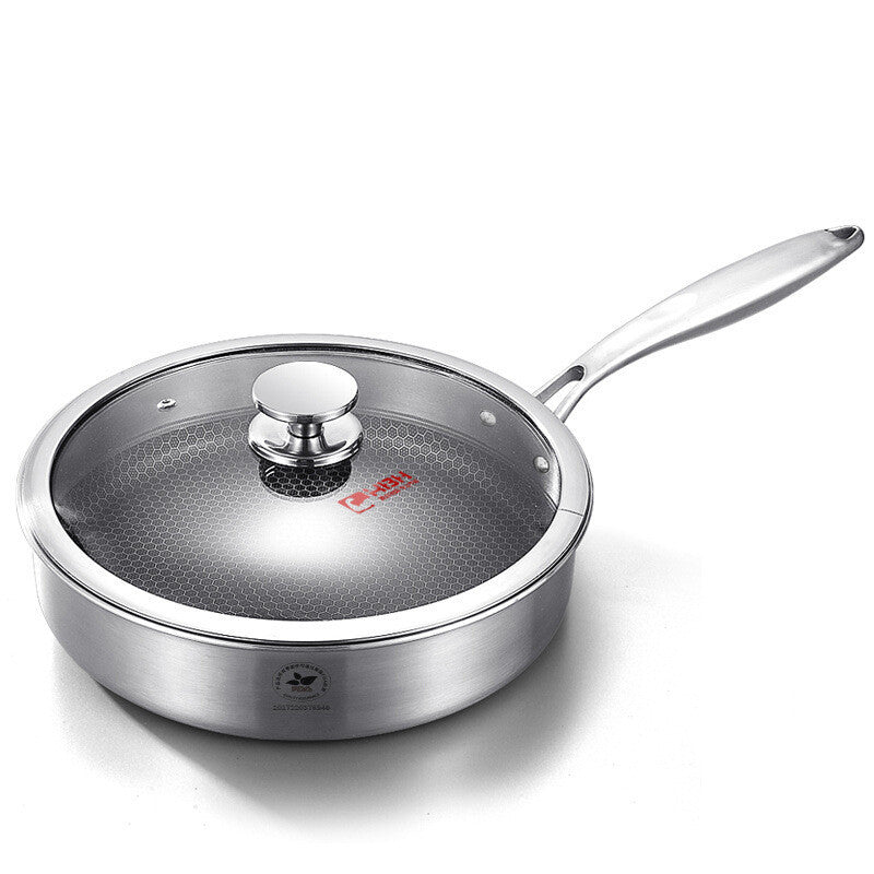 Household Smokeless 304L Stainless Steel Non-stick Frying Pan