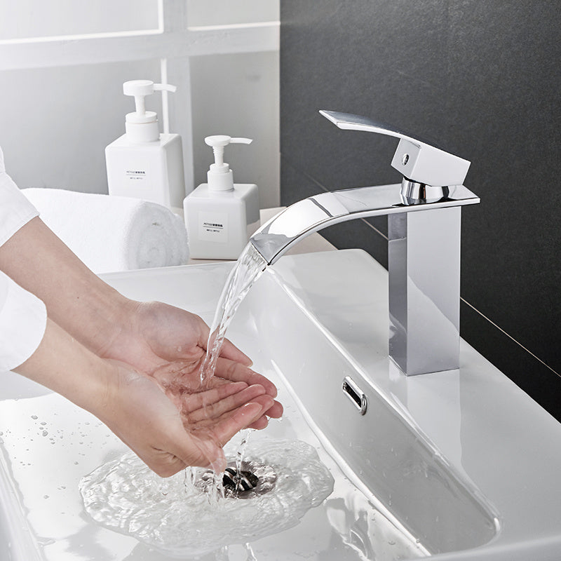 Robinet de lavabo à cascade en cuivre froid et chaud, lavage des mains complet