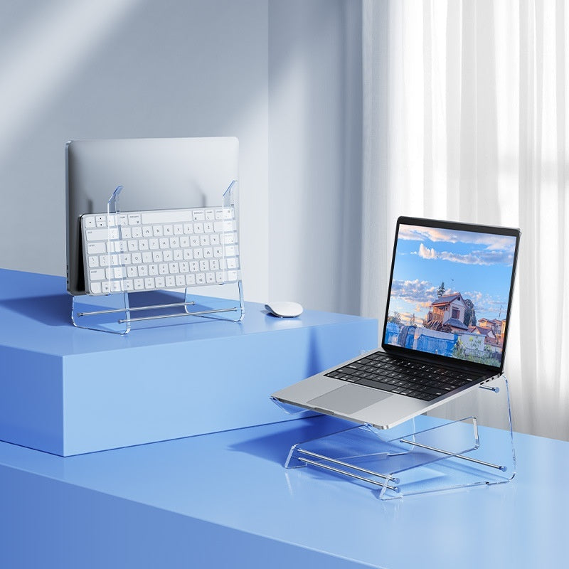 Acrylic Laptop Riser Vertical Storage