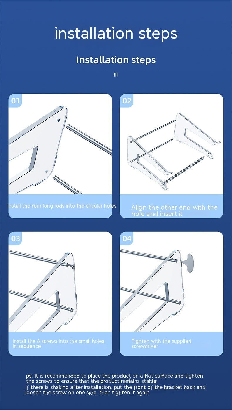 Support pour ordinateur portable en acrylique pour rangement vertical