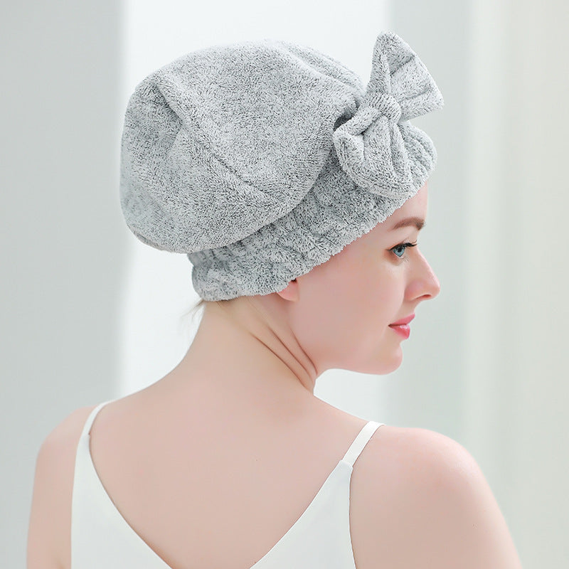 Bow Princess Hat Cute Dry Hair Towel Absorbent Quick-drying Turban