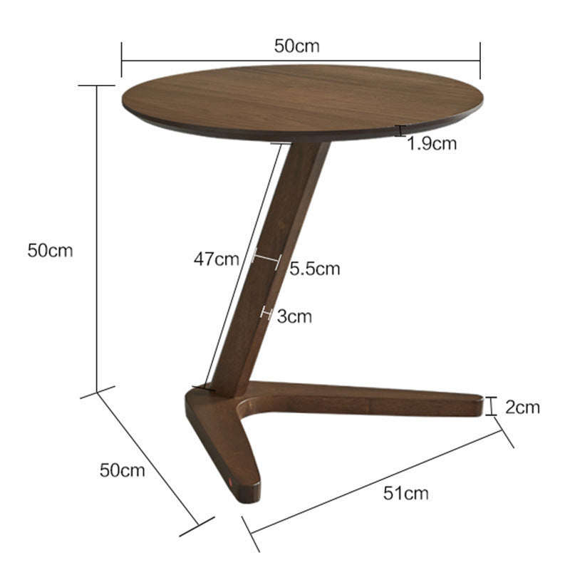 Table ronde multifonctionnelle en bois massif pour salon nordique et balcon