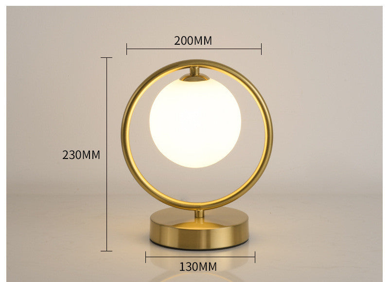 Nordic Light Luxury Living Room Bedroom Glass Table Lamp