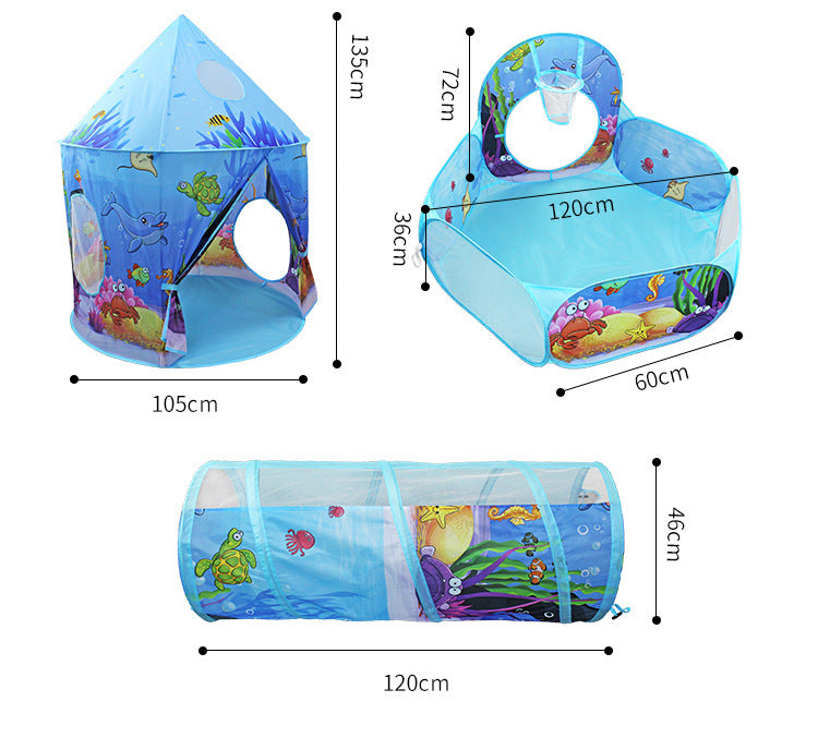 Kinder-Faltzelt 3-in-1-Indoor-Spielhaus