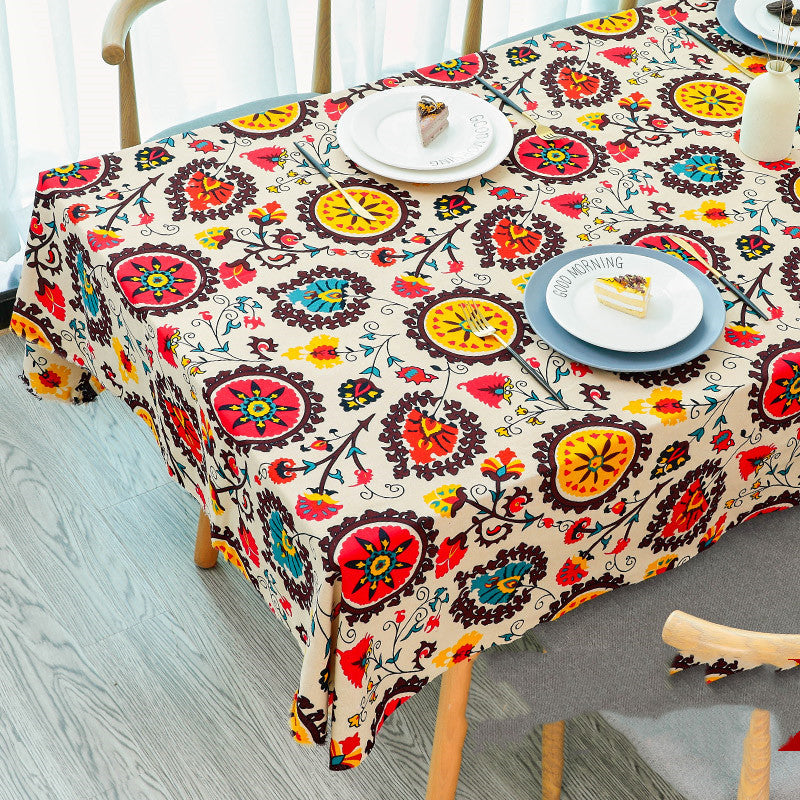 Tablecloth Printed Cotton Linen Table Cloth Rectangle