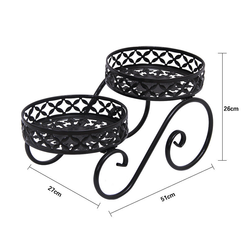 European Style Wrought Iron Flower Room Built-in Shelf