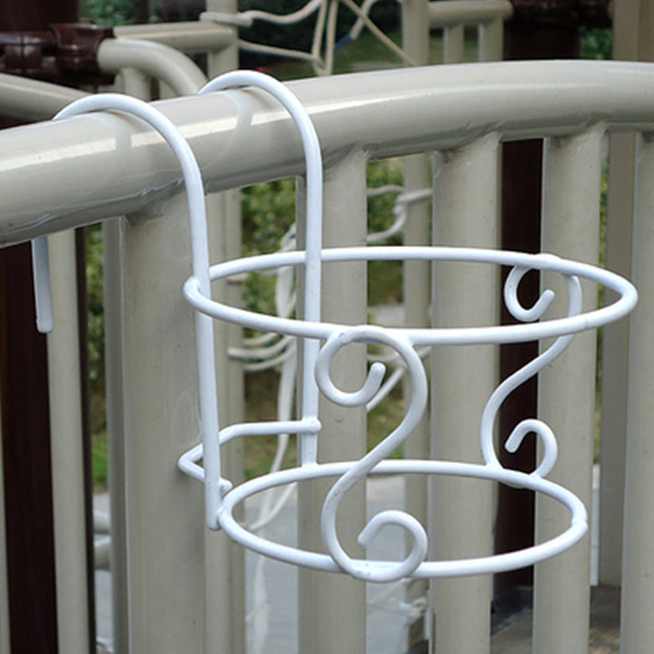 European Style Wrought Iron Balcony Railing Flower Stand Hanging Guardrail