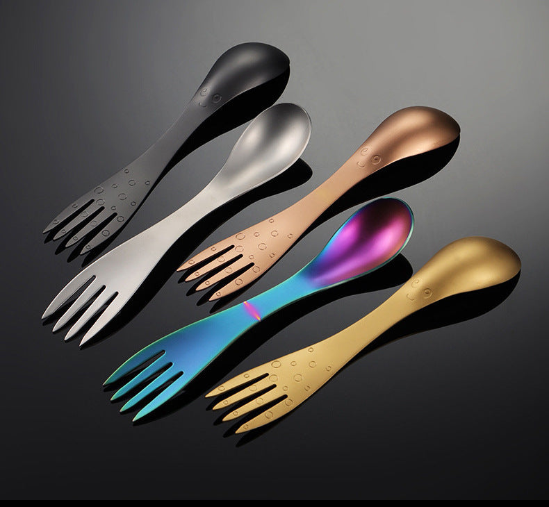 Multifunctional Creative 304 Stainless Steel Child's Spoon And Fork