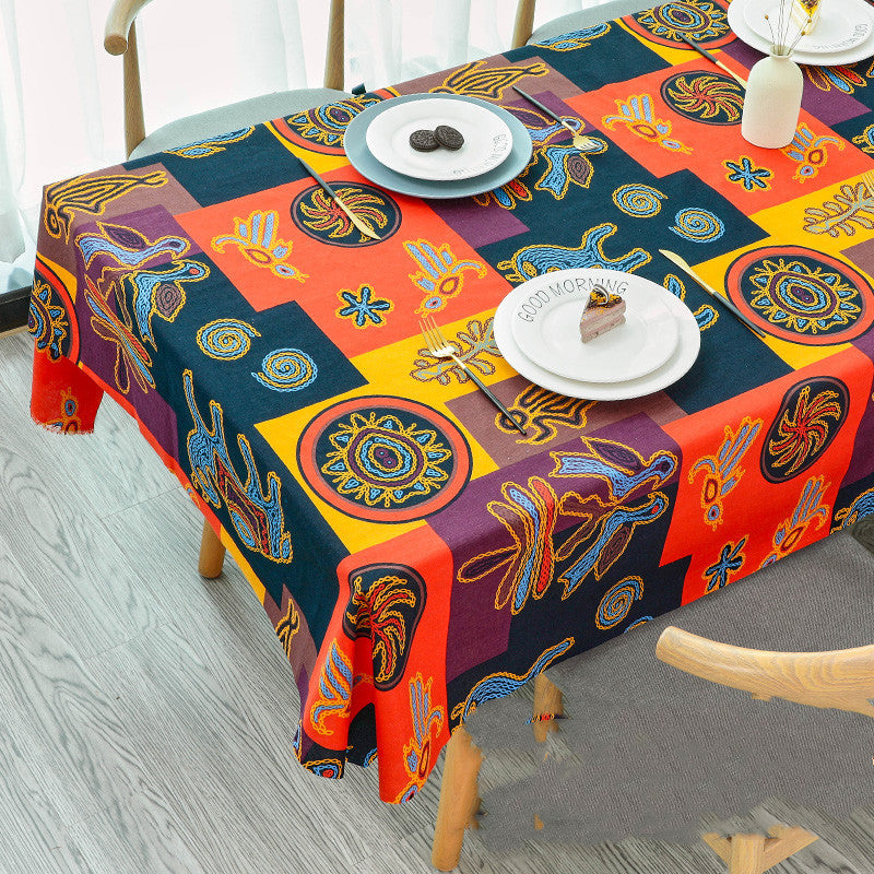 Tablecloth Printed Cotton Linen Table Cloth Rectangle