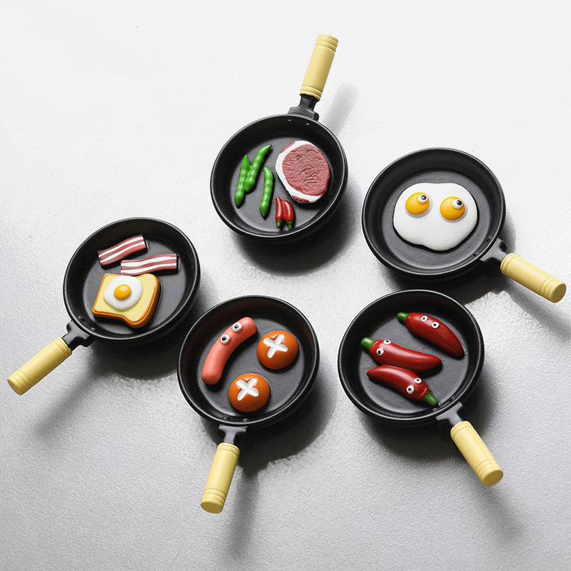 Simulation Frying Pan Refridgerator Magnets Magnet Food Toy