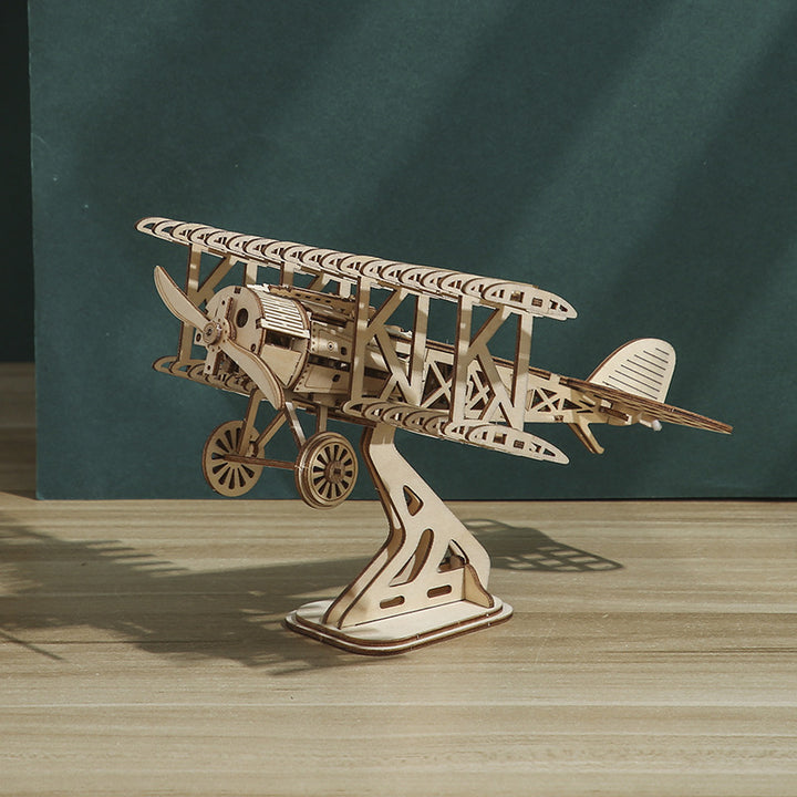 Handmade Children's Wooden Aircraft Puzzle Educational Toys