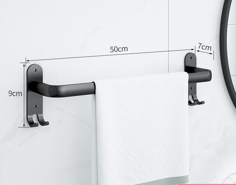 Perforated Free Space Aluminum Towel Rack Black Towel Bar