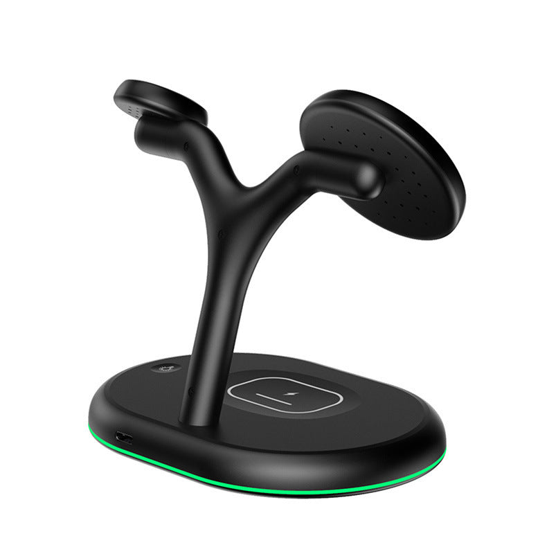 Magnetic Three-in-one Wireless Charger 15W Fast Charge Vertical Desktop Phone Wireless Charging Stand