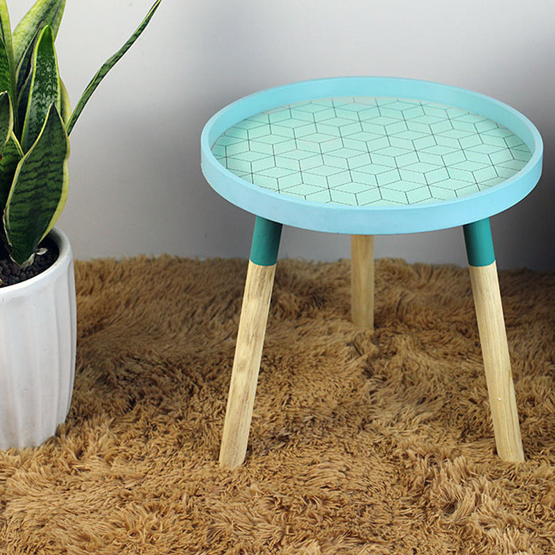 Salon nordique, petite table basse, table basse ronde, mini table de chevet ronde