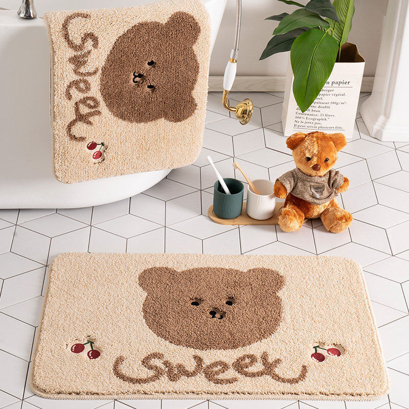 Bathroom Floor Mat Bathroom Absorbent Cute Household Non-slip