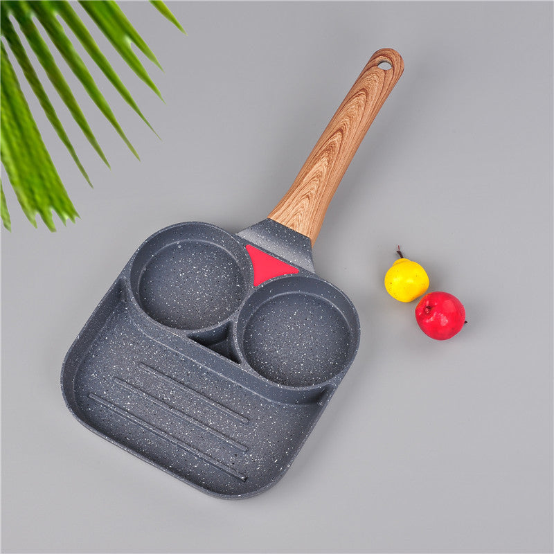 Two-hole Flat Bottom Frying Egg Steak Non-stick Pan