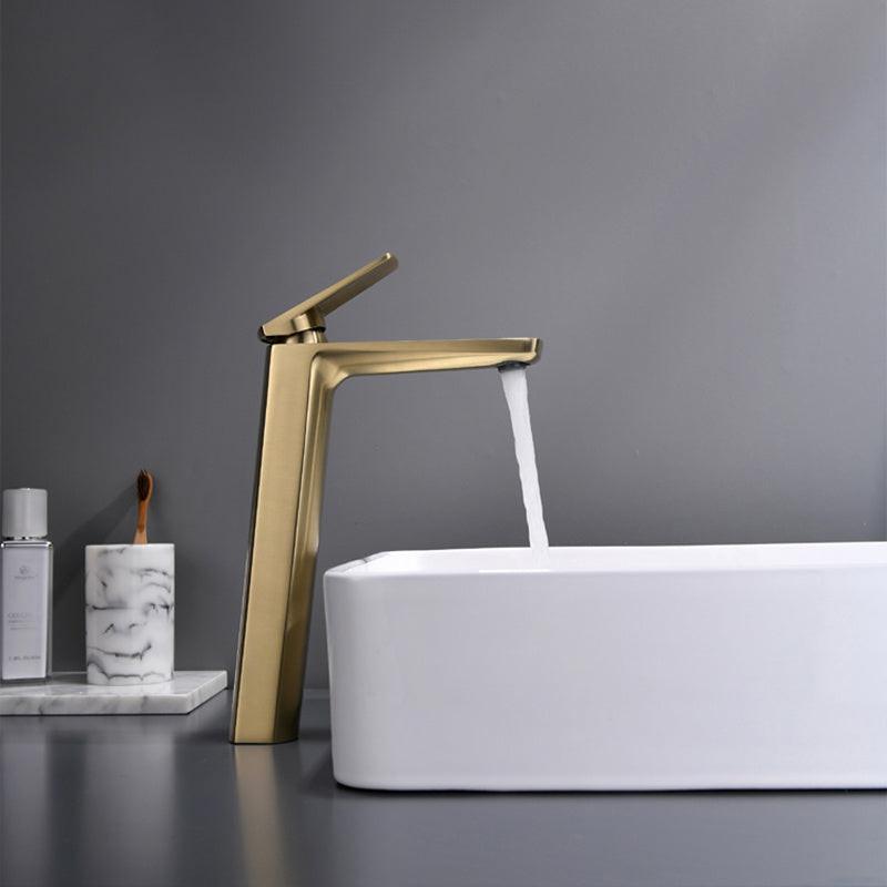 Copper Brushed Washbasin With Hot And Cold Faucets Light And Luxurious Style