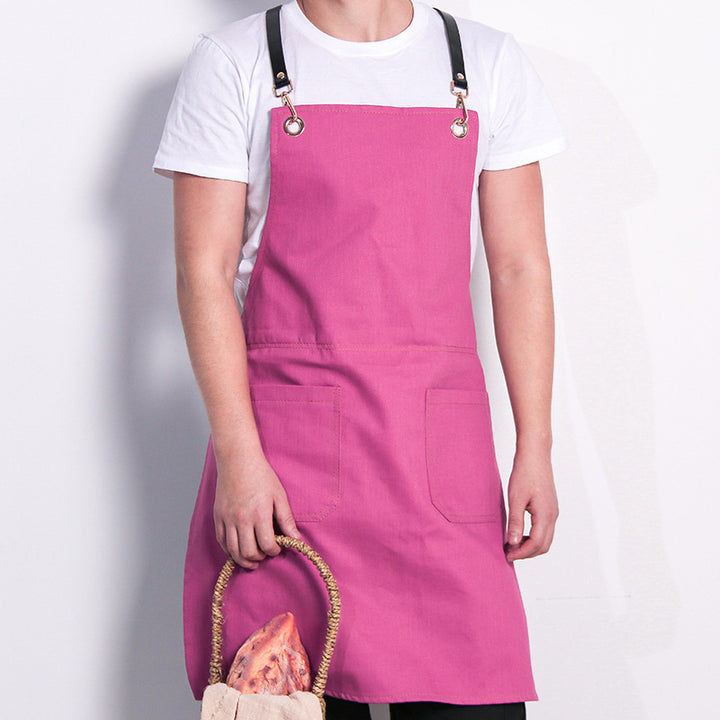 Apron Print Denim Kitchen Cooking Overalls