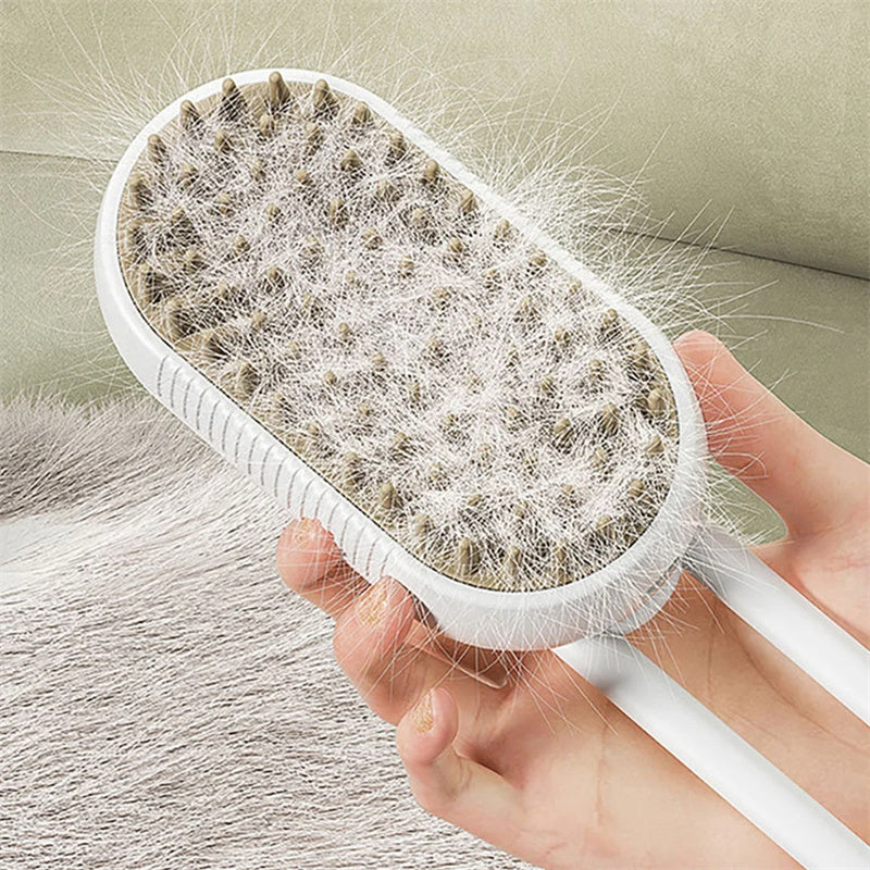 Brosse à vapeur pour chat Brosse à vapeur pour chien 3 en 1 Brosse à poils de chat à pulvérisation électrique pour massage Peigne de toilettage pour animaux Peignes d'épilation Produits pour animaux de compagnie