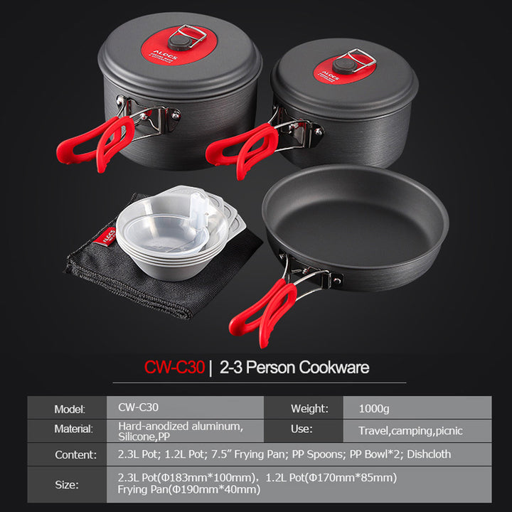 Outdoor Cookware Set Pot Equipment Portable Pot