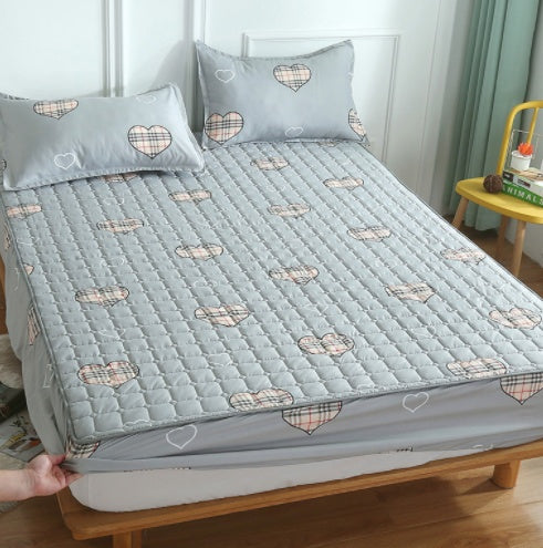 Thickened Quilted Fitted Sheet Single Piece Bedspread Protector