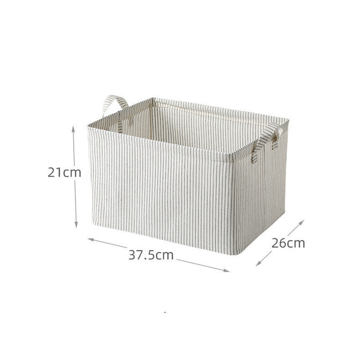 Fabric Steel Frame Japanese Cotton And Linen Stripe Storage Basket