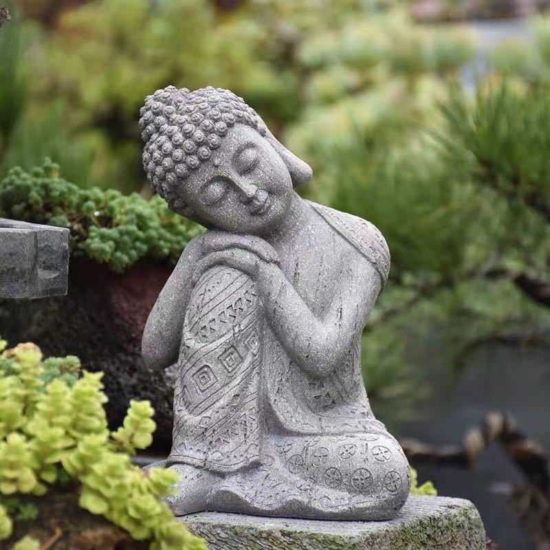 Harz Zen Buddha Statue Blumentopf Hof Landschaft Balkon Layout Garten Dekoration