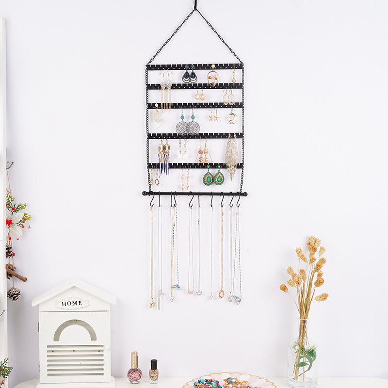 6 Tier Metal Multifunctional Wall Mounted Jewelry Display Stand