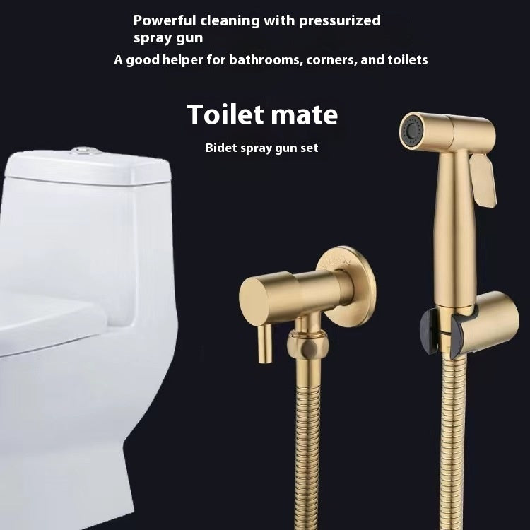 Stainless Steel Black Brushed Golden Water Spray Gun Bidet Set