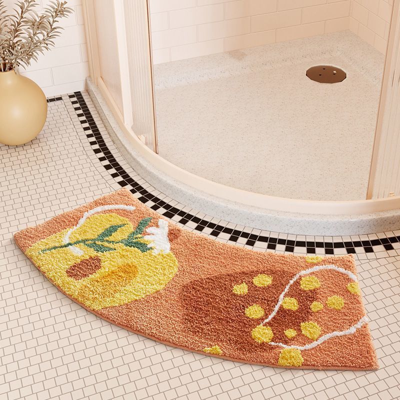 Absorbent Floor Mat Fan-shaped Carpet Shower Room Door Mat Bathroom Non-slip